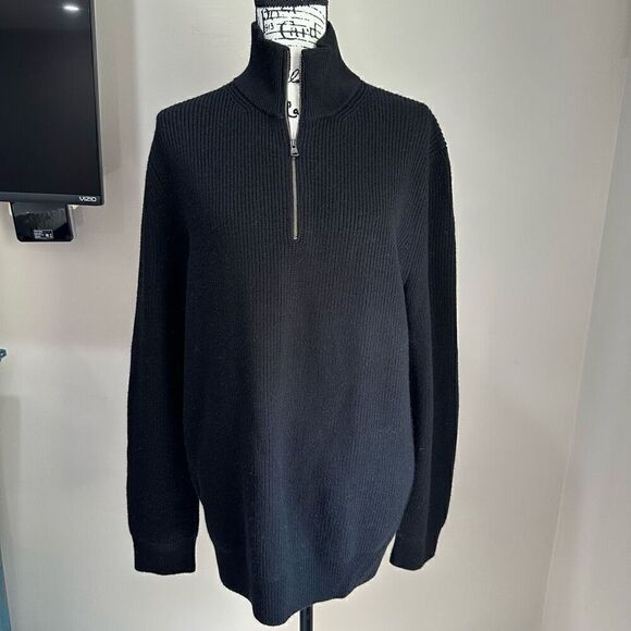 Banana Republic Men’s Extra Fine Merino Wool Half Zip Thick Sweater L - Picture 1 of 11